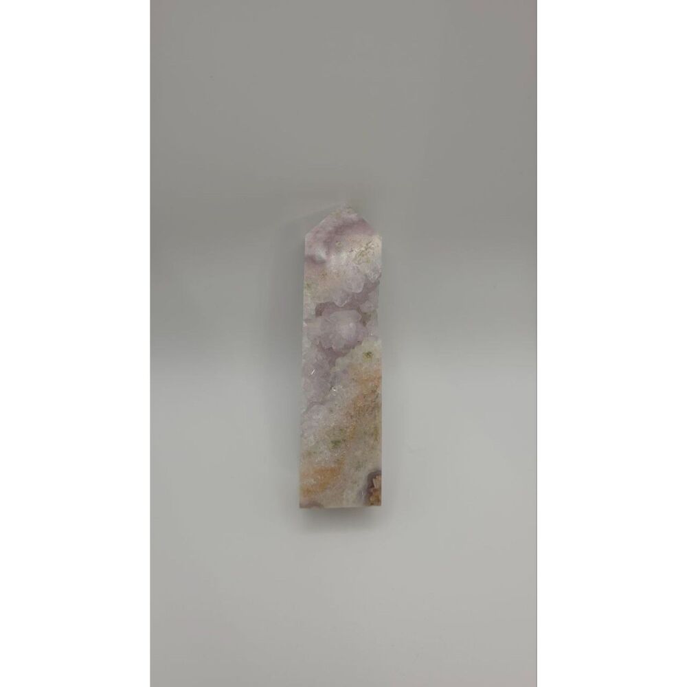 Druzy Amethyst Agate Crystal Tower Point Purple Geode Obelisk